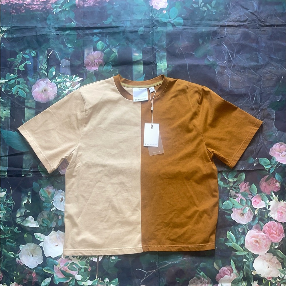C/MEO Collective Tan and Brown Colorblock T-shirt